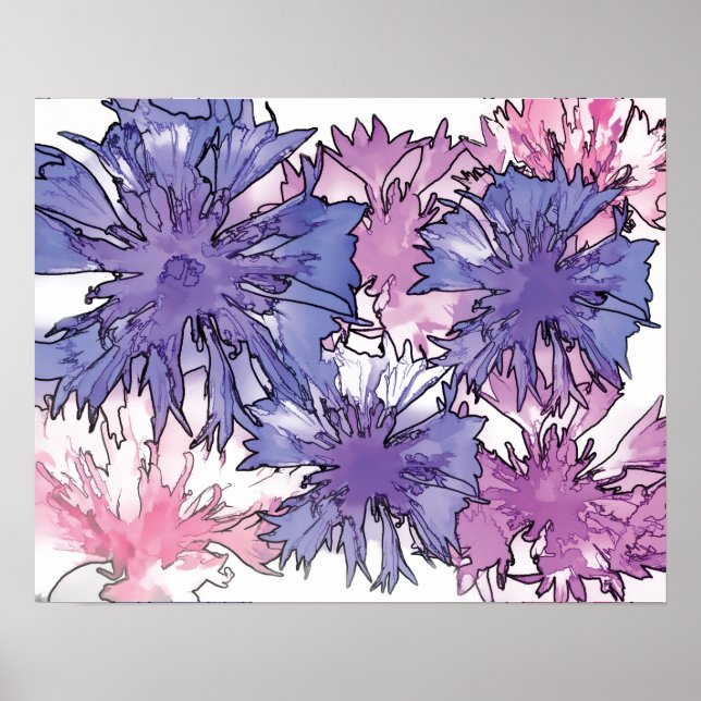 Cornflower Collage Poster (Front)