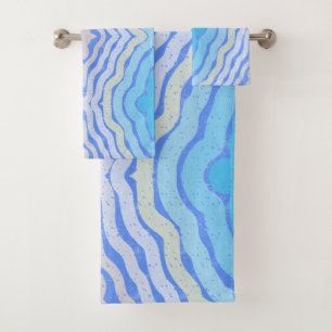 Cornflower Complimentary Colours Shabby Chic Desig Bath Towel Set