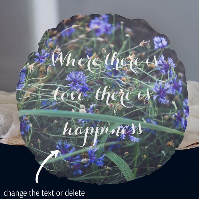 Cornflower field round pillow (Creator Uploaded)