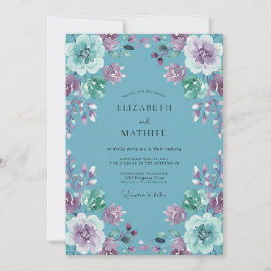 Cornflower Lavender Bloom Wedding Invitation