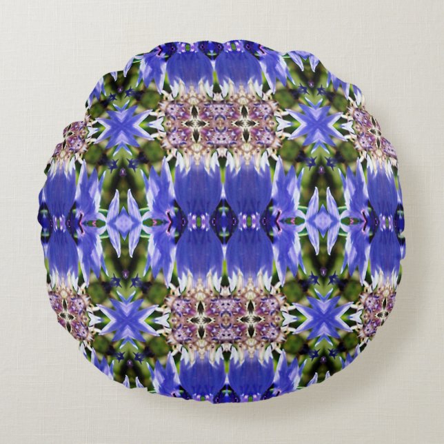 CORNFLOWER PATTERN ROUND PILLOW (Front)