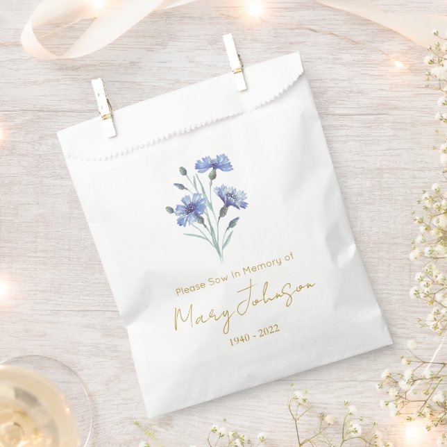 Cornflower | Simple Seed packet Funeral  Favour Bag (Clipped)