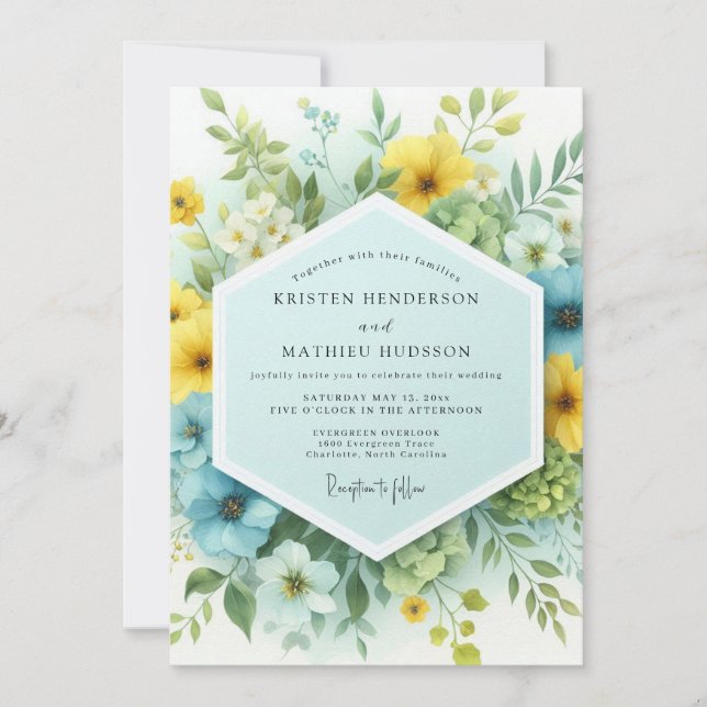 Cornflower Sun-kissed Wedding Invitation (Front)