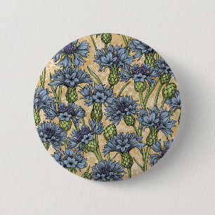 Cornflowers 2 inch round button