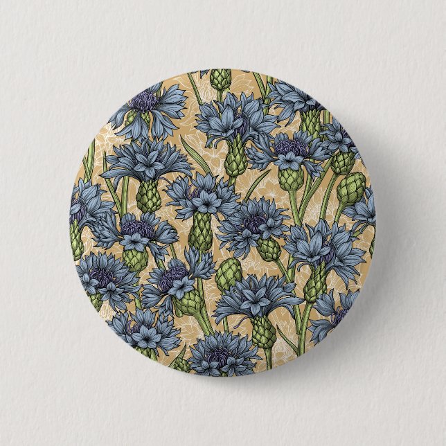 Cornflowers 2 inch round button (Front)