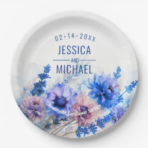 💍 Cornflowers and Lavender Bliss Paper Plate