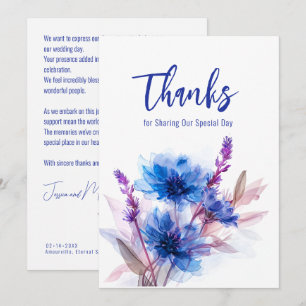 💍  Cornflowers and Lavender Bliss  Thank You Card