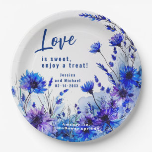 💍 Cornflowers and Lavender Elegance Paper Plate