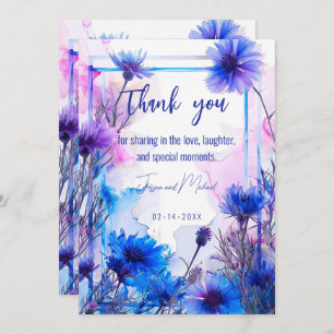 💍 Cornflowers and Lavender Elegance Thank You Card