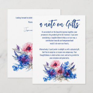 Cornflowers and Lavender note on Gifts Enclosure Card