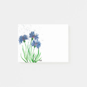Cornflowers Blue flowers watercolor Rustic Chic Po Post-it Notes