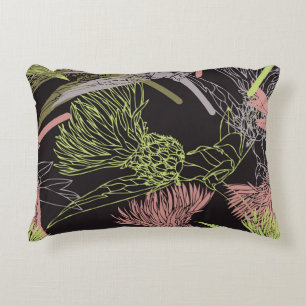Cornflowers colourful patternpattern,flower,green, accent pillow