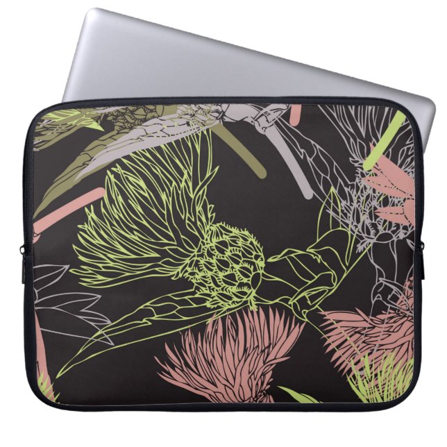 Cornflowers colourful patternpattern,flower,green, laptop sleeve (Front)