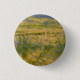 Cornflowers Field 1 Inch Round Button