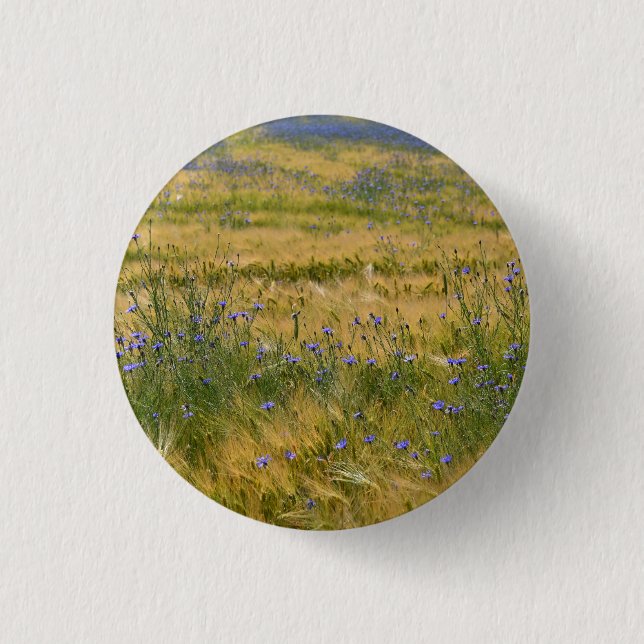 Cornflowers Field      1 Inch Round Button (Front)