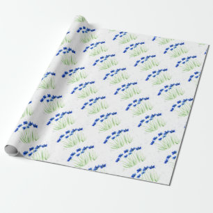 Cornflowers flowers blue wildflowers rustic chic wrapping paper
