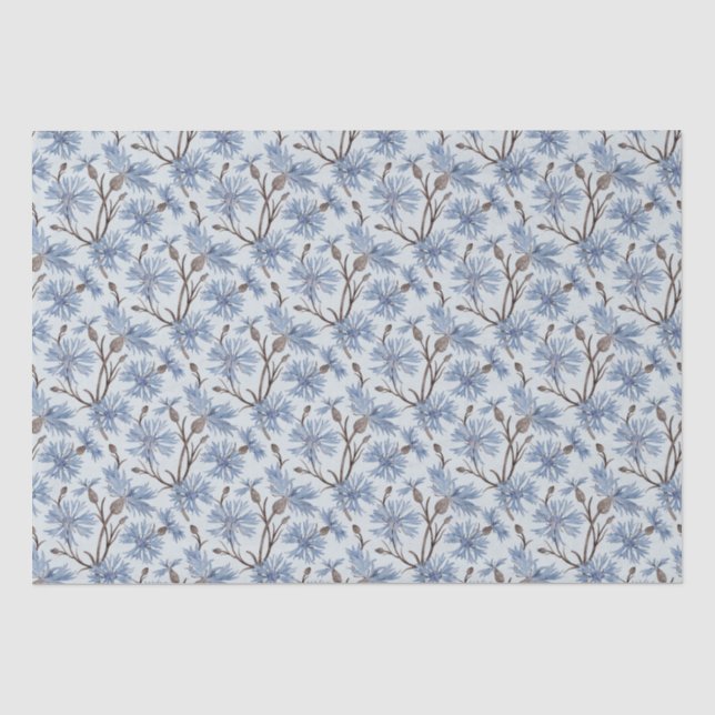 Cornflowers (Pewter/Platinum) – Tissue Paper (Front)