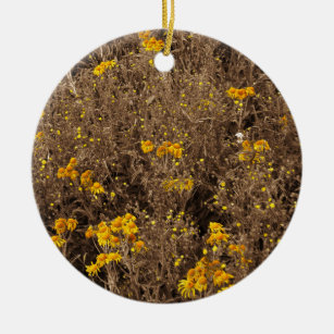 cornflowers Sepia, in the Rocky Mountain Ceramic Ornament