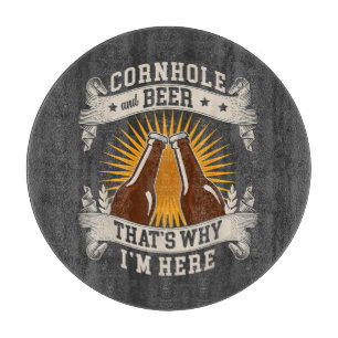 Cornhole And Beer That's Why I'm Here Cornhole Cutting Board