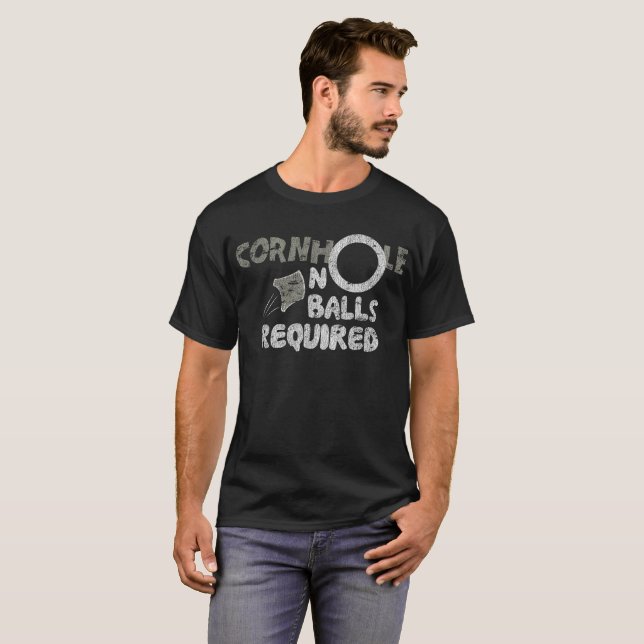 Cornhole aucun T-shirts drôle requis de jeu de (Devant entier)