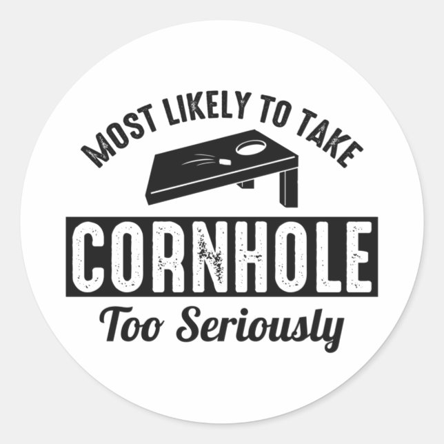 Cornhole Bean Bag Toss Outdoor Lawn Game Classic Round Sticker (Front)