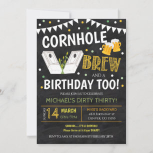 Cornhole Birthday Invitation