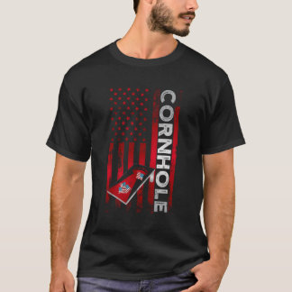 Cornhole Board Usa American Flag T-Shirt