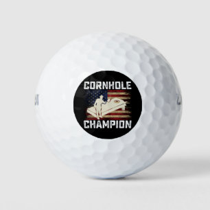 Cornhole Champion American Flag USA 4th OF July  Golf Balls