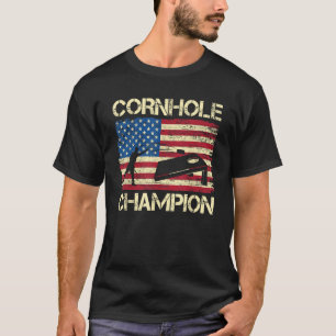 Cornhole Champion American Flag USA July 4th Cornh T-Shirt