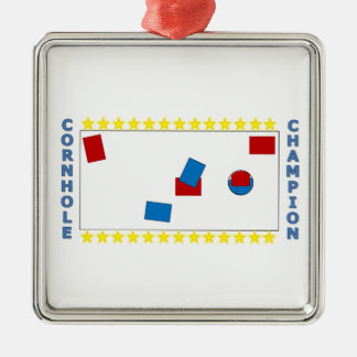 Cornhole Champion Metal Ornament