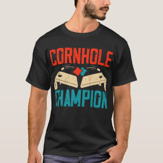 Cornhole Champion Player Team Baggo Bean Bag Toss T-Shirt