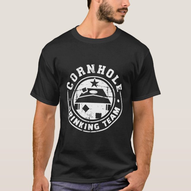 Cornhole Drinking Team T-Shirt (Front)