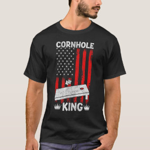 Cornhole For Men Bean Bag Board American Flag T-Shirt
