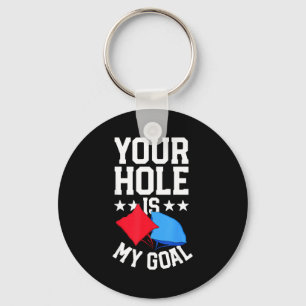 Cornhole for men game funny bbq hole is goal keychain