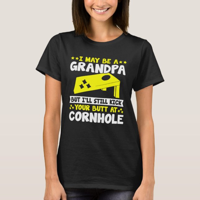 Cornhole for Men Grandpa Sack Toss Game T-Shirt (Front)