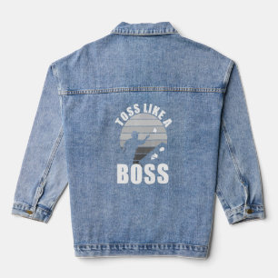 Cornhole For Men Women Bean Bag Toss Game Player _ Denim Jacket