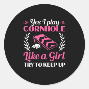 Cornhole Game Cornholer Toss Game Tossing Bean Bag Classic Round Sticker