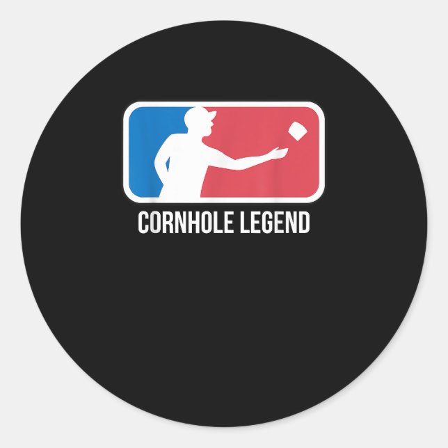Cornhole Gift for a Cornhole Legend Classic Round Sticker (Front)