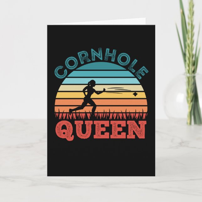 Cornhole Gift for Women - Cornhole Queen Card (Front)