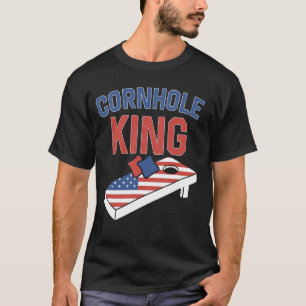 Cornhole King Funny American Flag USA 4th of July T-Shirt