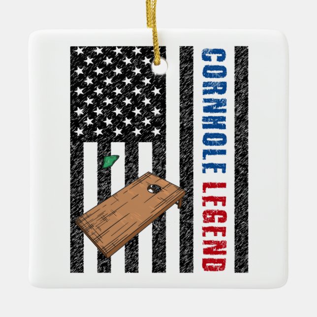 Cornhole Legend USA Ceramic Ornament (Front)