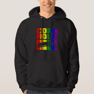 Cornhole LGBTQ Gay Lesbian Rainbow Vintage USA Can Hoodie