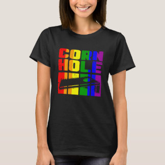 Cornhole LGBTQ Gay Lesbian Rainbow Vintage USA Can T-Shirt