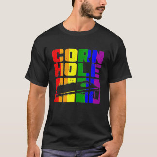 Cornhole LGBTQ Gay Lesbian Rainbow Vintage USA Can T-Shirt