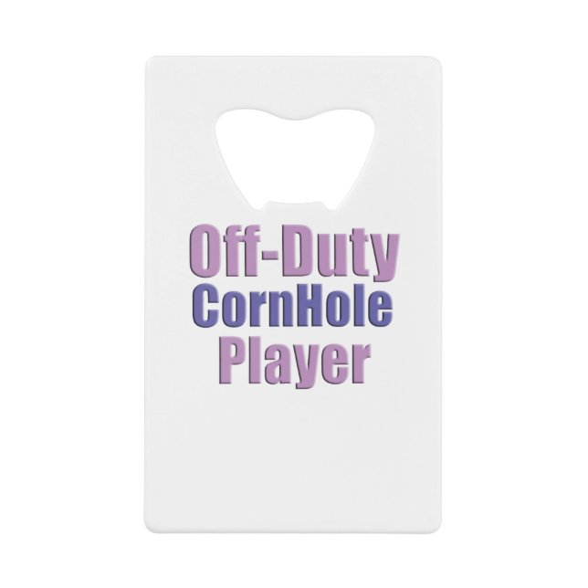 cornhole player credit card bottle opener (Front)