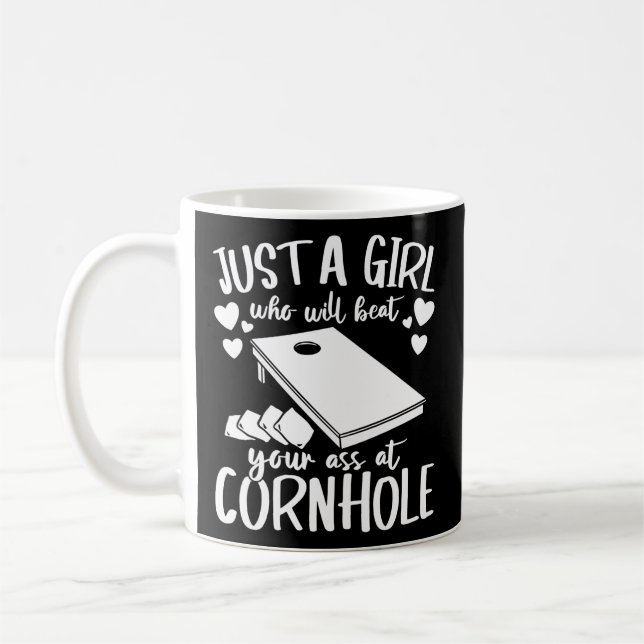 Cornhole Player Just A Who Plays Cornhole Coffee Mug (Left)