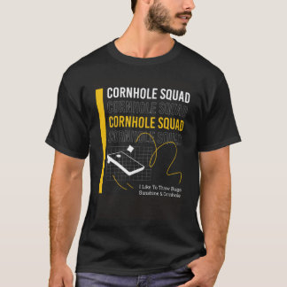 Cornhole Player Sack Tossing Throwing Bags Pullove T-Shirt