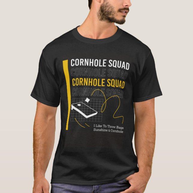 Cornhole Player Sack Tossing Throwing Bags Pullove T-Shirt (Front)
