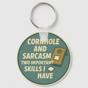 Cornhole Player With Sarcastic Sense of Humor Keychain