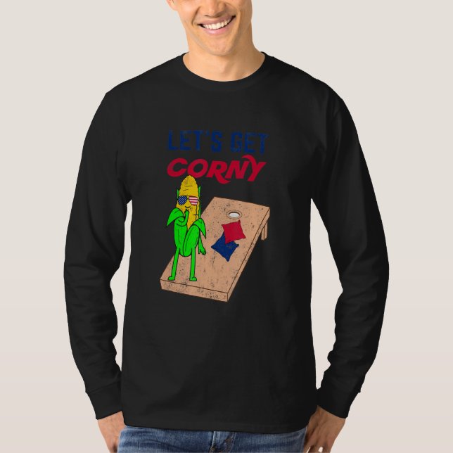 Cornhole Pun Let's Get Corny T-Shirt (Front)